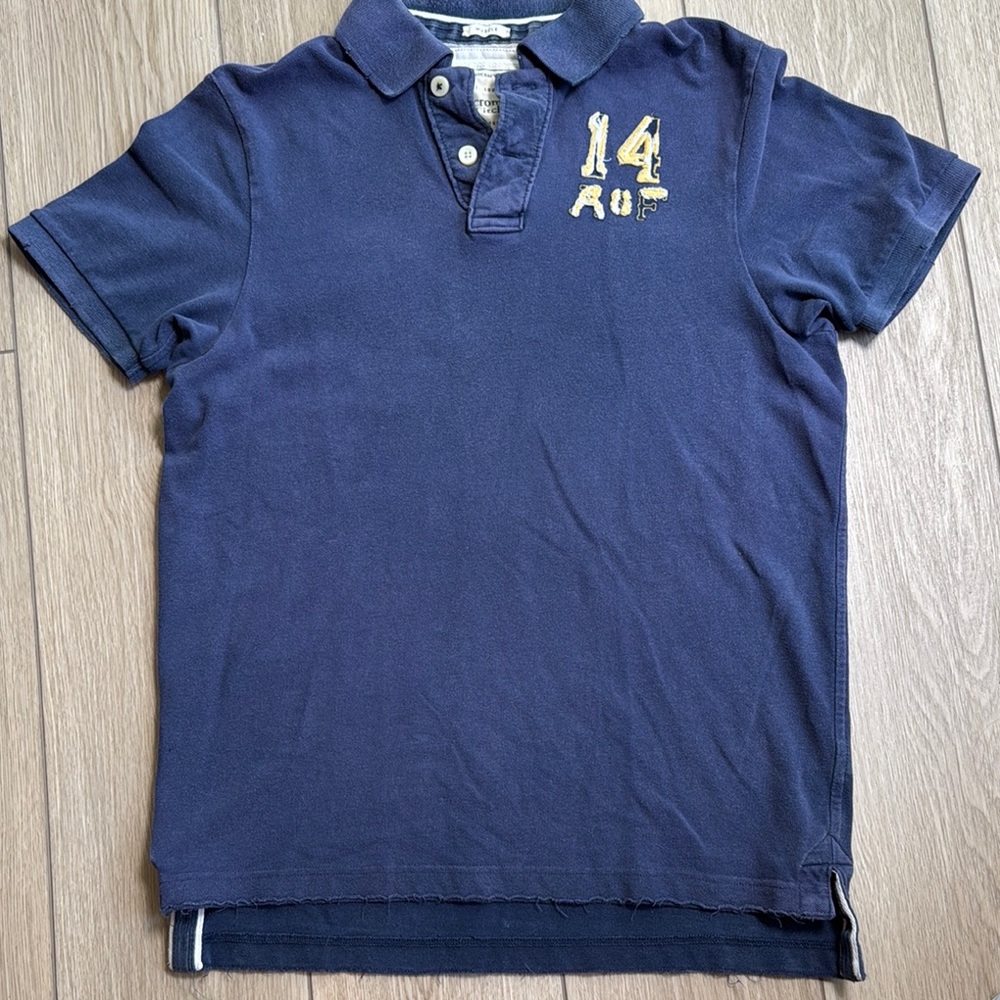 Y2K Vintage Abercrombie & Fitch Muscle Polo Shirt Embroidered Spell Out Large